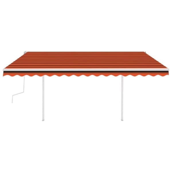 vidaXL Käsin kelattava markiisi LED-valot 4,5x3,5 m oranssi/ruskea