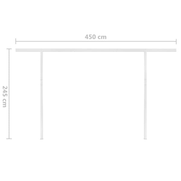 vidaXL Käsin kelattava markiisi LED-valot 4,5x3,5 m oranssi/ruskea