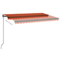 Miniatyrbillede 3 af 7: vidaXL markise m. LED-lys 450x350 cm manuel betjening orange og brun
