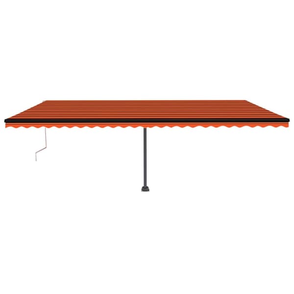 vidaXL Sisäänkelattava markiisi LED/tuulisens. 600x350cm oranssi/rusk.