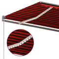 Pikkukuva 6 / 11: vidaXL Sisäänkelattava markiisi LED/tuulisens. 600x350cm oranssi/rusk.