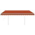 Miniatyrbillede 4 af 11: vidaXL markise m. LED + vindsensor 4,5x3,5 m automatisk orange og brun