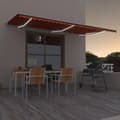 Miniatyrbillede 1 af 10: vidaXL markise m. LED + vindsensor 600x350 cm automatisk orange/brun