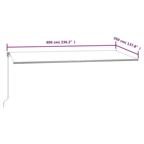 vidaXL Automaattisesti sisäänkelattava markiisi 600x350cm orans./rusk.