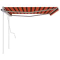 Miniatyrbild 4 av 11: vidaXL Markis med stolpar manuellt infällbar 4,5x3,5 m orange och brun