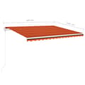 Miniatyrbild 10 av 11: vidaXL Markis med stolpar manuellt infällbar 4,5x3,5 m orange och brun