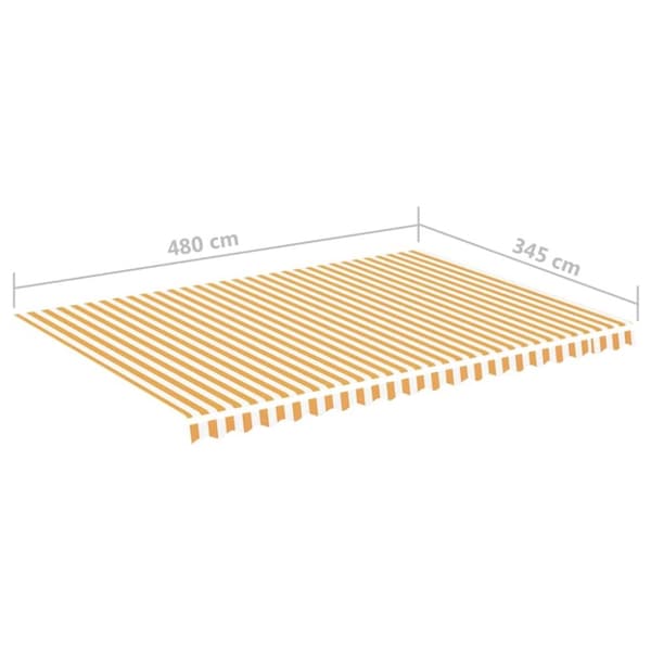 vidaXL Erstatningsduk for markise gul og hvit 5x3,5 m