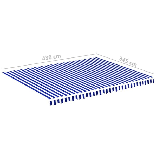 vidaXL udskiftningsdug til markise 4,5x3,5 m blå og hvid