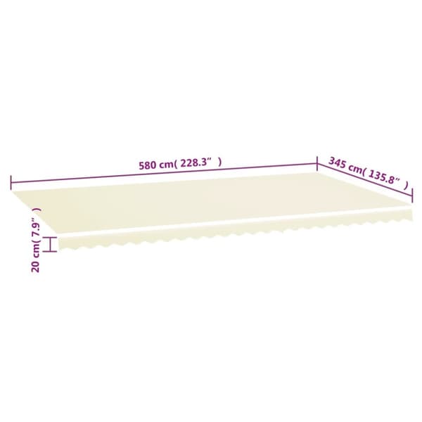 vidaXL Erstatningsduk for markise kremhvit 6x3,5 m
