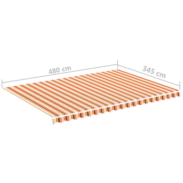 vidaXL Erstatningsduk for markise gul og oransje 5x3,5 m