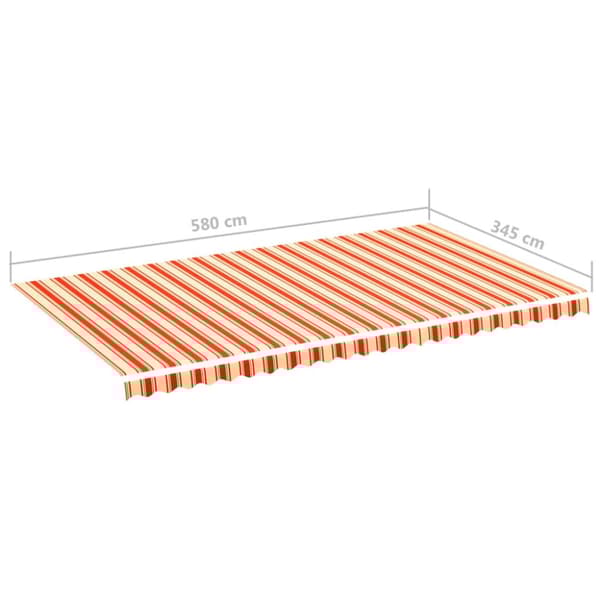 vidaXL Erstatningsduk for markise gul og oransje 6x3,5 m