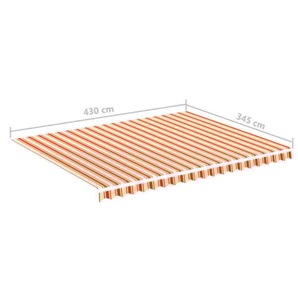 vidaXL Erstatningsduk for markise gul og oransje 4,5x3,5 m