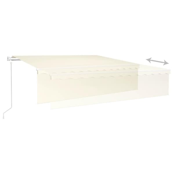 vidaXL Automatisk markise rullegardin LED vindsensor 6x3 m kremhvit