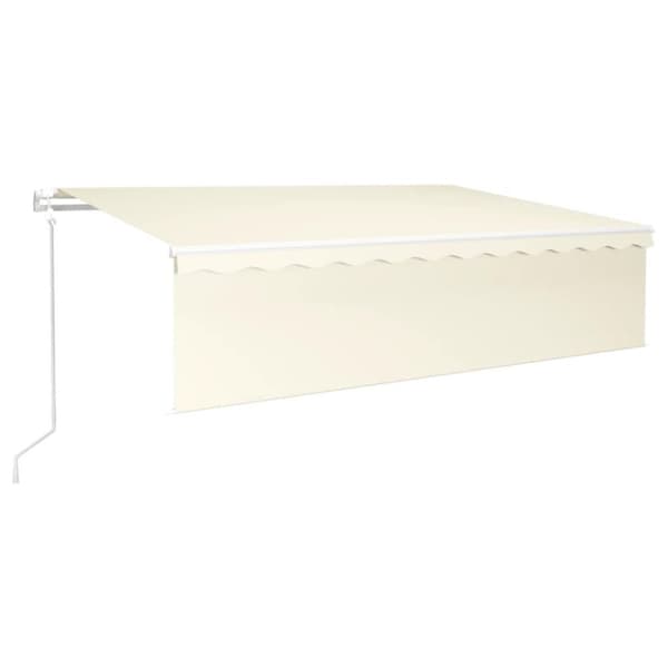 vidaXL Automatisk markise rullegardin LED vindsensor 6x3 m kremhvit