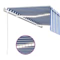 Pikkukuva 5 / 10: vidaXL Automaattimarkiisi verho/LED/tuulisensori 5x3 m sinivalkoinen