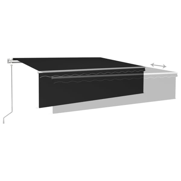 vidaXL Automatisk markise rullegardin LED vindsensor 6x3 m antrasitt