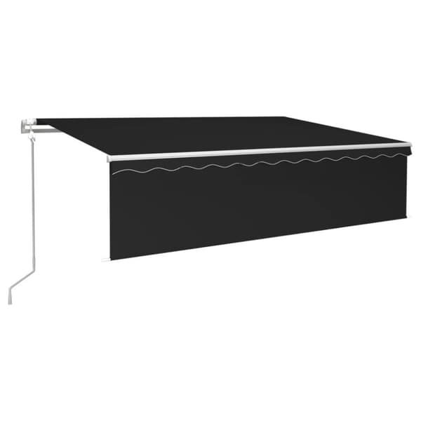 vidaXL Automatisk markise rullegardin LED vindsensor 6x3 m antrasitt