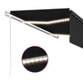 Miniatyrbillede 6 af 11: vidaXL markise m. rullegardin+LED+vindsensor 5x3 m automatisk antracit