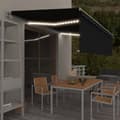Miniatyrbillede 2 af 11: vidaXL markise m. rullegardin+LED+vindsensor 5x3 m automatisk antracit