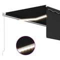 Miniatyrbilde 5 av 7: vidaXL Manuell uttrekkbar markise rullegardin og LED 4x3 m antrasitt