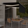 Miniatyrbilde 1 av 7: vidaXL Manuell uttrekkbar markise rullegardin og LED 4x3 m antrasitt