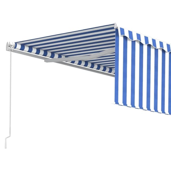 vidaXL Manuaalisesti kelattava markiisi verhoilla 4,5x3 m sinivalk.