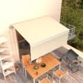 Miniatyrbilde 2 av 10: vidaXL Automatisk uttrekkbar markise med rullegardin 3x2,5 m kremhvit