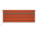 Miniatyrbild 3 av 7: vidaXL Manuell markis med rullgardin LED 4x3 m orange/brun