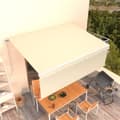 Miniatyrbilde 2 av 7: vidaXL Manuell uttrekkbar markise med rullegardin 4x3 m kremhvit