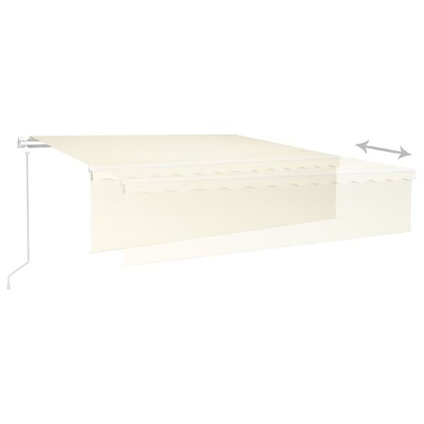 vidaXL markise m. gardin 6x3 m automatisk betjening cremefarvet