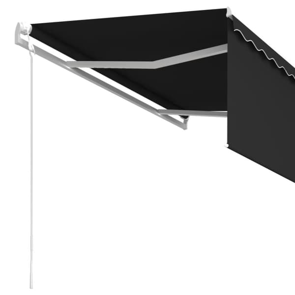 vidaXL Automatisk uttrekkbar markise med rullegardin 3x2,5 m antrasitt