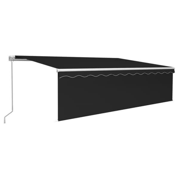 vidaXL Manuell markis med rullgardin 5x3m antracit