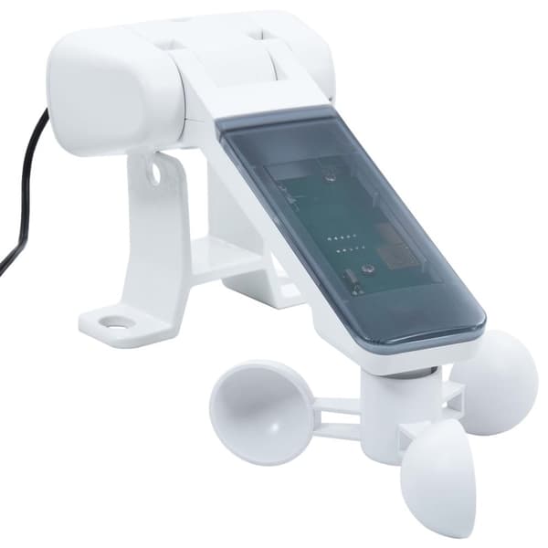 vidaXL Automatiserad markis vindsensor rullgardin LED 3x2,5m blå/vit