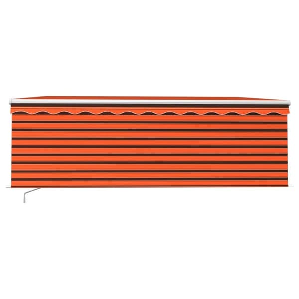 vidaXL Manuell uttrekkbar markise rullegardin LED 4x3 m oransje brun