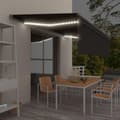Miniatyrbild 7 av 7: vidaXL Manuell markis med rullgardin & LED 5x3m antracit