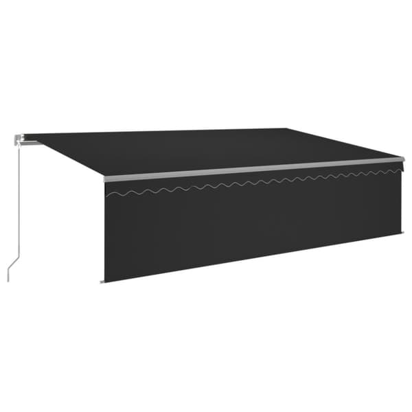 vidaXL Manuell markis med rullgardin & LED 5x3m antracit