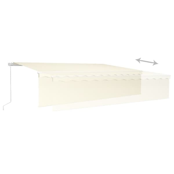 vidaXL markise m. gardin 6x3 m manuel betjening cremefarvet