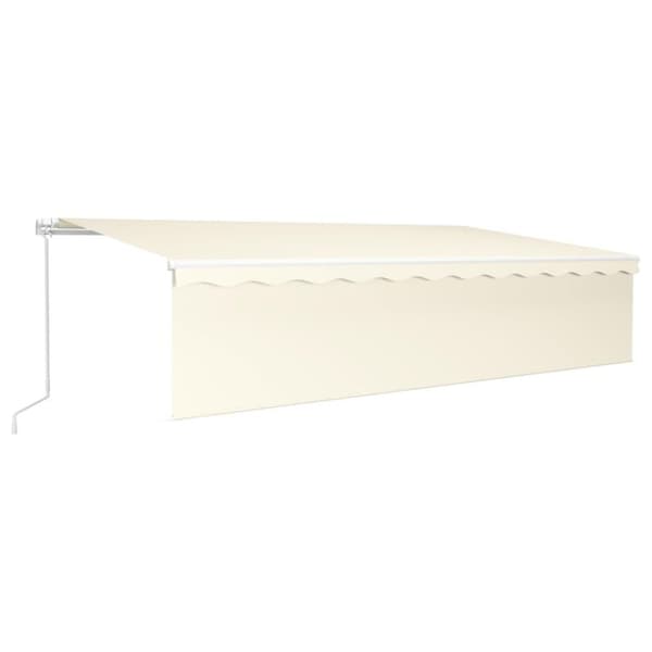 vidaXL markise m. gardin 6x3 m manuel betjening cremefarvet