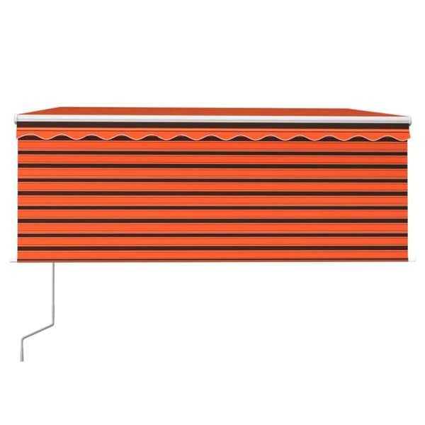 vidaXL markise m. gardin 3x2,5 m manuel betjening orange og brun