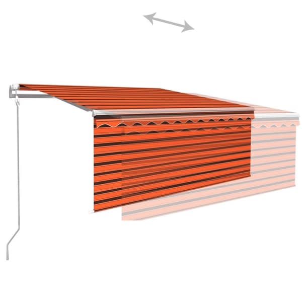 vidaXL markise m. gardin 3x2,5 m manuel betjening orange og brun