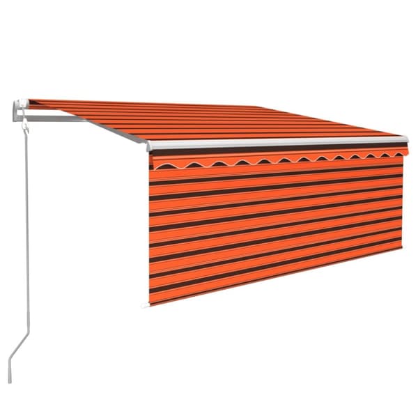 vidaXL markise m. gardin 3x2,5 m manuel betjening orange og brun