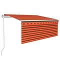 Miniatyrbillede 2 af 9: vidaXL markise m. gardin 3x2,5 m manuel betjening orange og brun