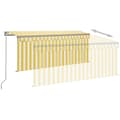 Miniatyrbilde 4 av 7: vidaXL Manuell uttrekkbar markise rullegardin&LED 3,5x2,5 m gul hvit