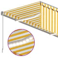 Miniatyrbilde 5 av 7: vidaXL Manuell uttrekkbar markise rullegardin&LED 3,5x2,5 m gul hvit