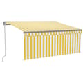 Miniatyrbilde 2 av 7: vidaXL Manuell uttrekkbar markise rullegardin&LED 3,5x2,5 m gul hvit