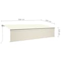 Miniatyrbilde 9 av 10: vidaXL Automatisk markise rullegardin LED vindsensor 6x3 m kremhvit