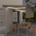 Miniatyrbilde 10 av 10: vidaXL Automatisk markise rullegardin LED vindsensor 6x3 m kremhvit