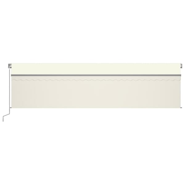 vidaXL Automatisk markise rullegardin LED vindsensor 6x3 m kremhvit