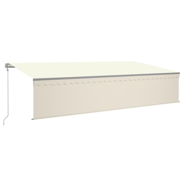 vidaXL Automatisk markise rullegardin LED vindsensor 6x3 m kremhvit