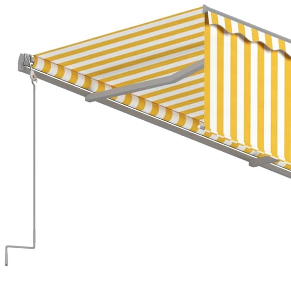 vidaXL Automatisk uttrekkbar markise med rullegardin 3,5x2,5m gul hvit